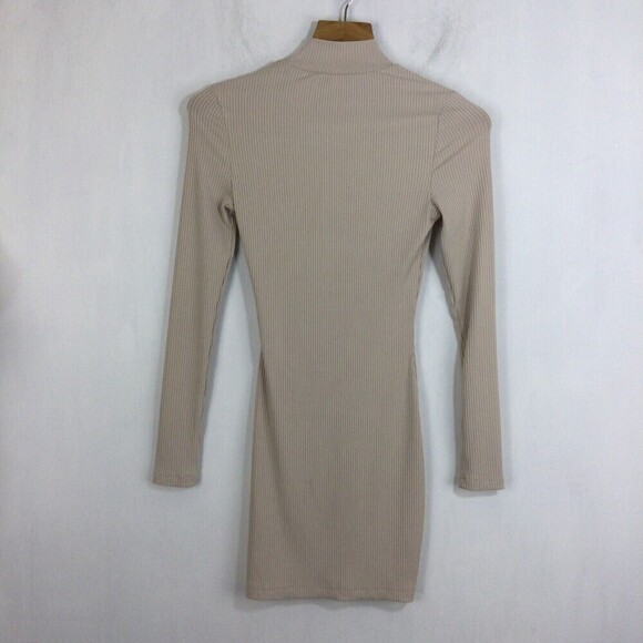 Princess Polly Womens Kiara Bodycon Shirt Dress Beige Size 2 - Picture 6 of 7